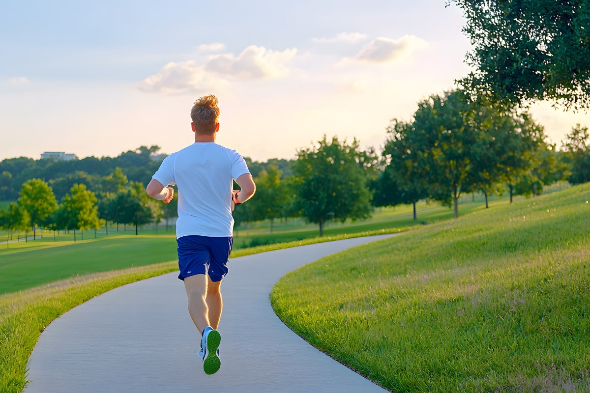 A man on a morning jog.