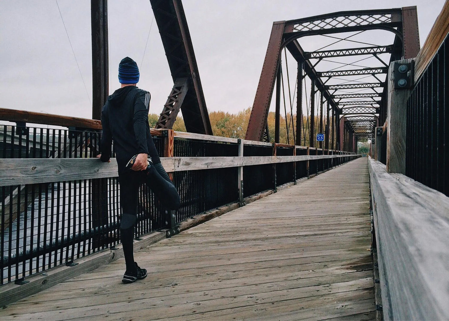 A man doing some stretching before jogging