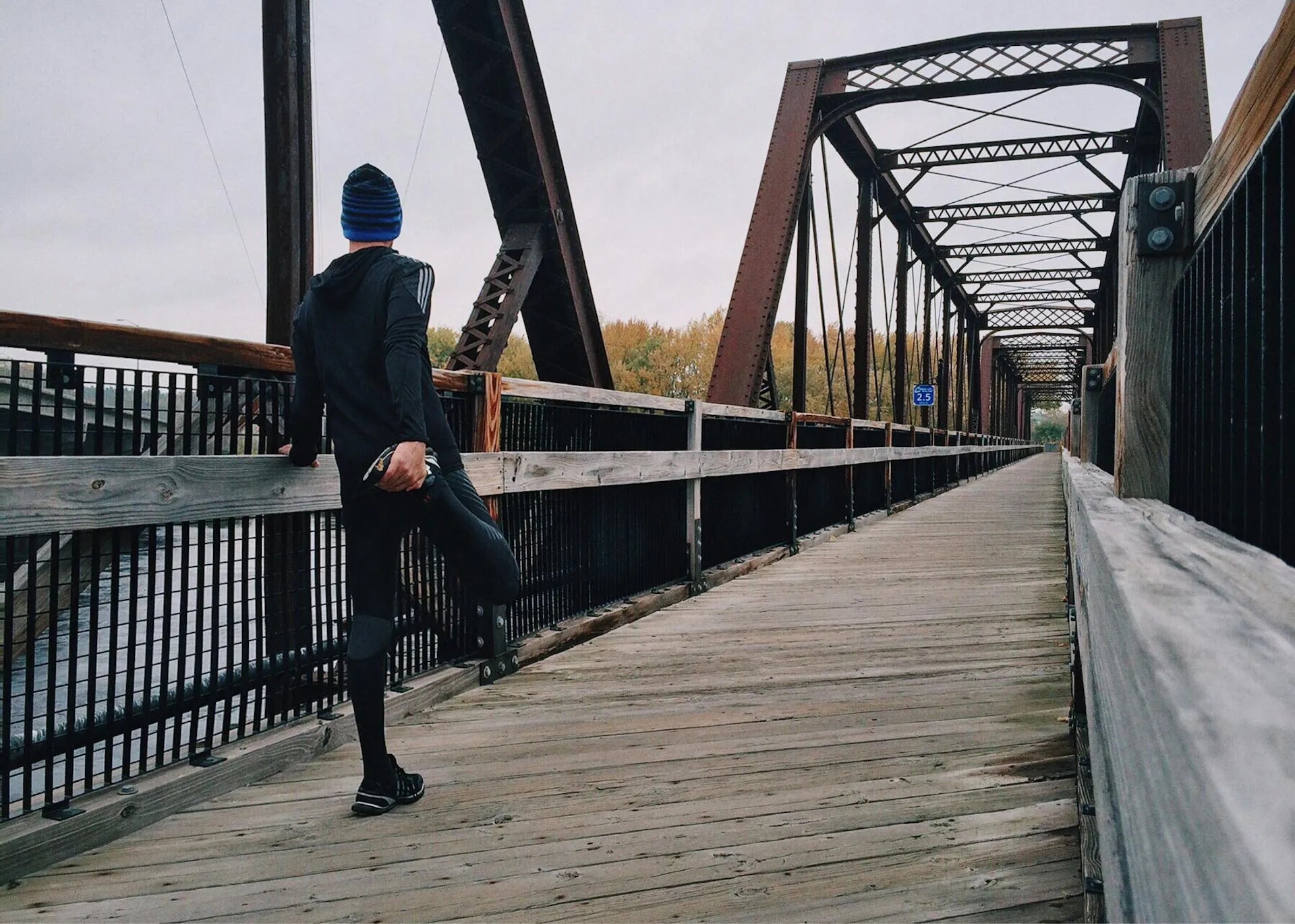 A man doing some stretching before jogging