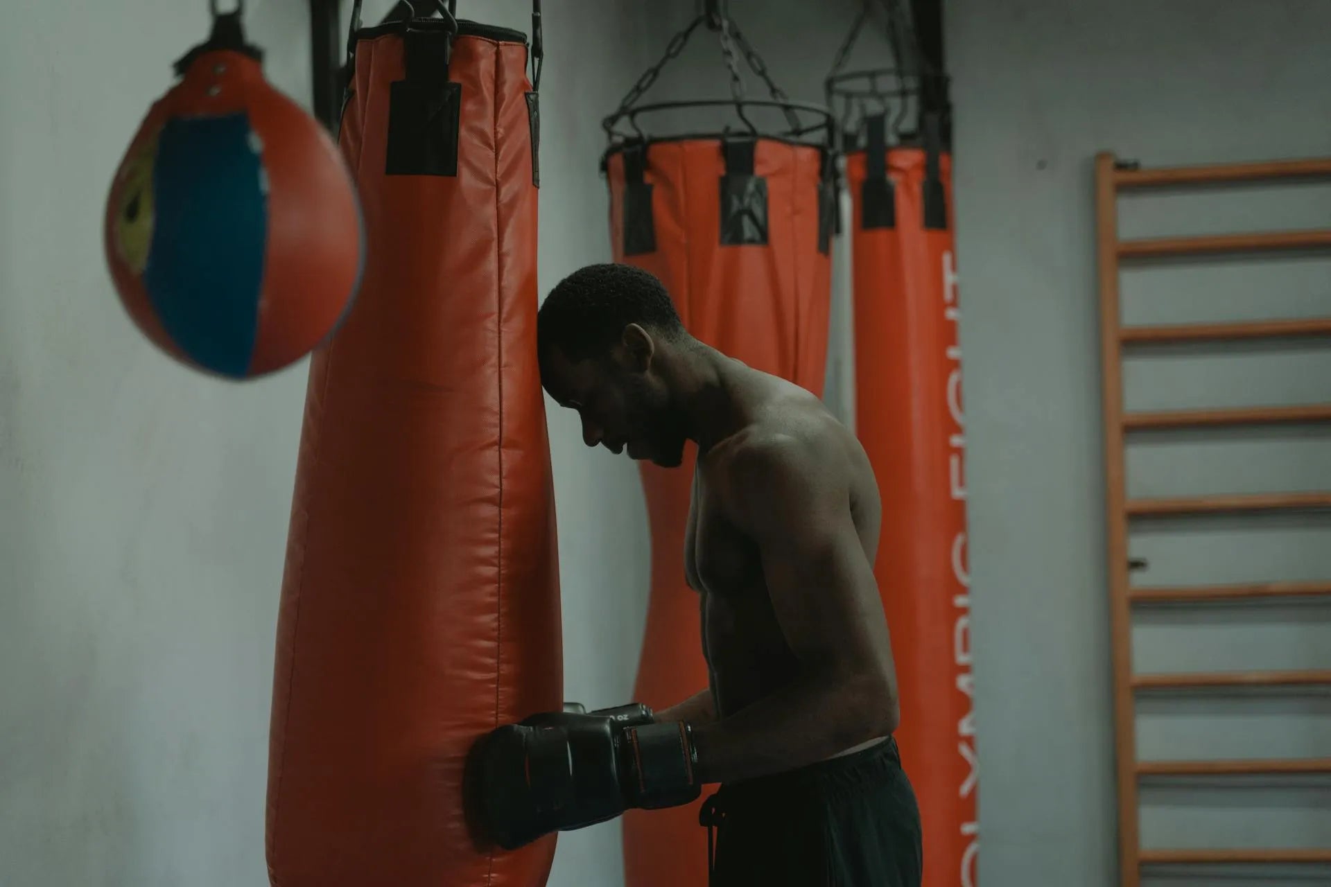 a man practicing boxing