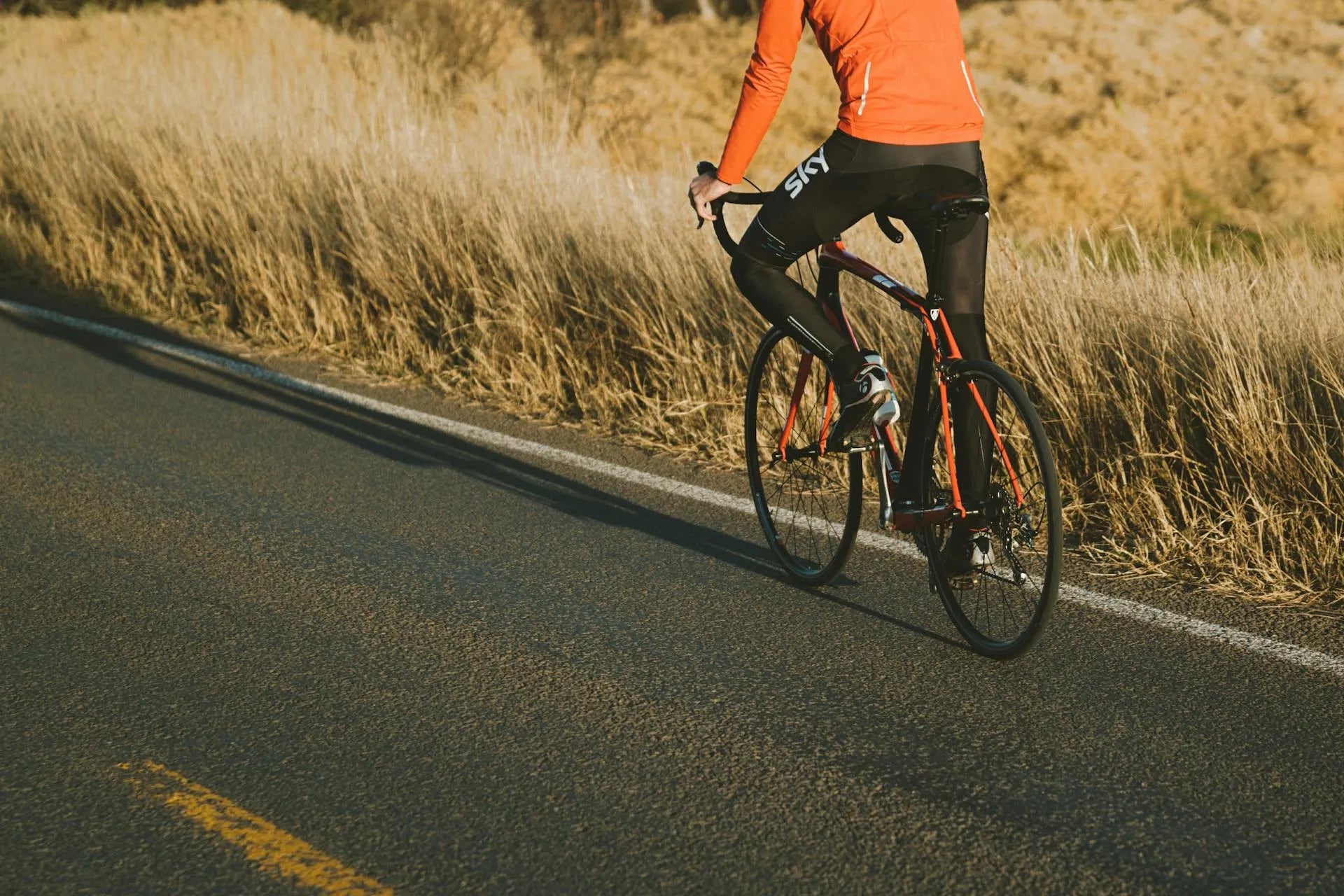 cyclist navigating the road