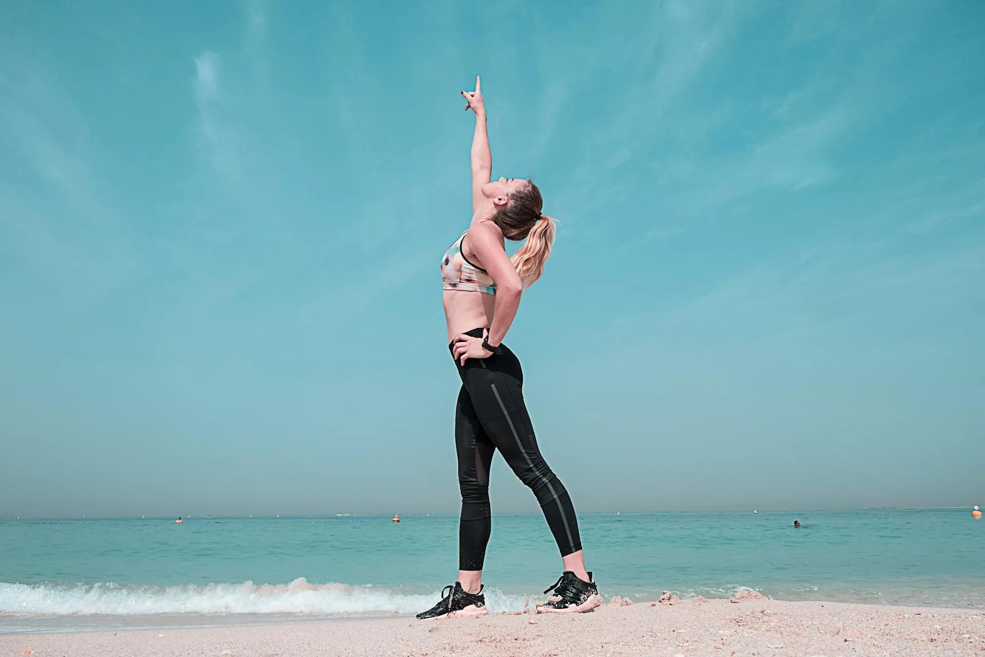 woman enjoying nature while exercising