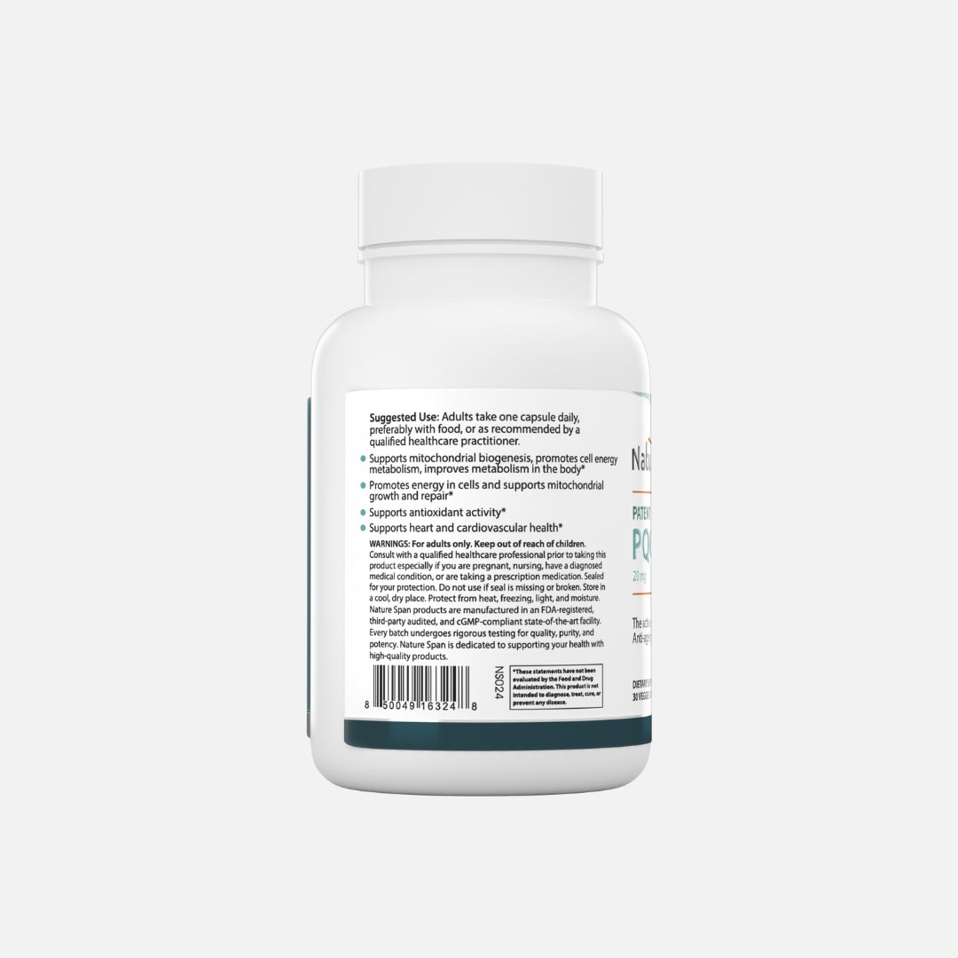 Patent PQQ 20 mg with Super CoQ10 Ubiquinol 200 mg